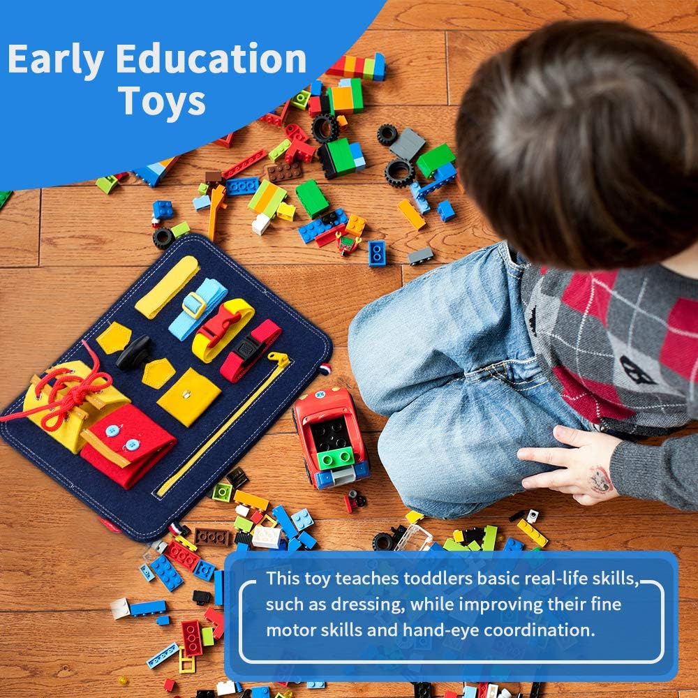 Toddlers Toy Gifts for 4 Year Old Girls Boy, Baby Learning Montessori Toys for Kids Girl Boy Age 4 5 6 Toddler Birthday Present Gift Educational Sensory Busy Board Toy for 4-6 Year Olds Kid Child