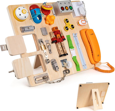 Fidtoy Tableau d'Activités Montessori en Bois 20-en-1 pour Tout-Petits