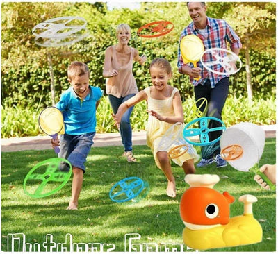 Fidtoy Whale Flying Disc Launcher Toy with Catch Nets