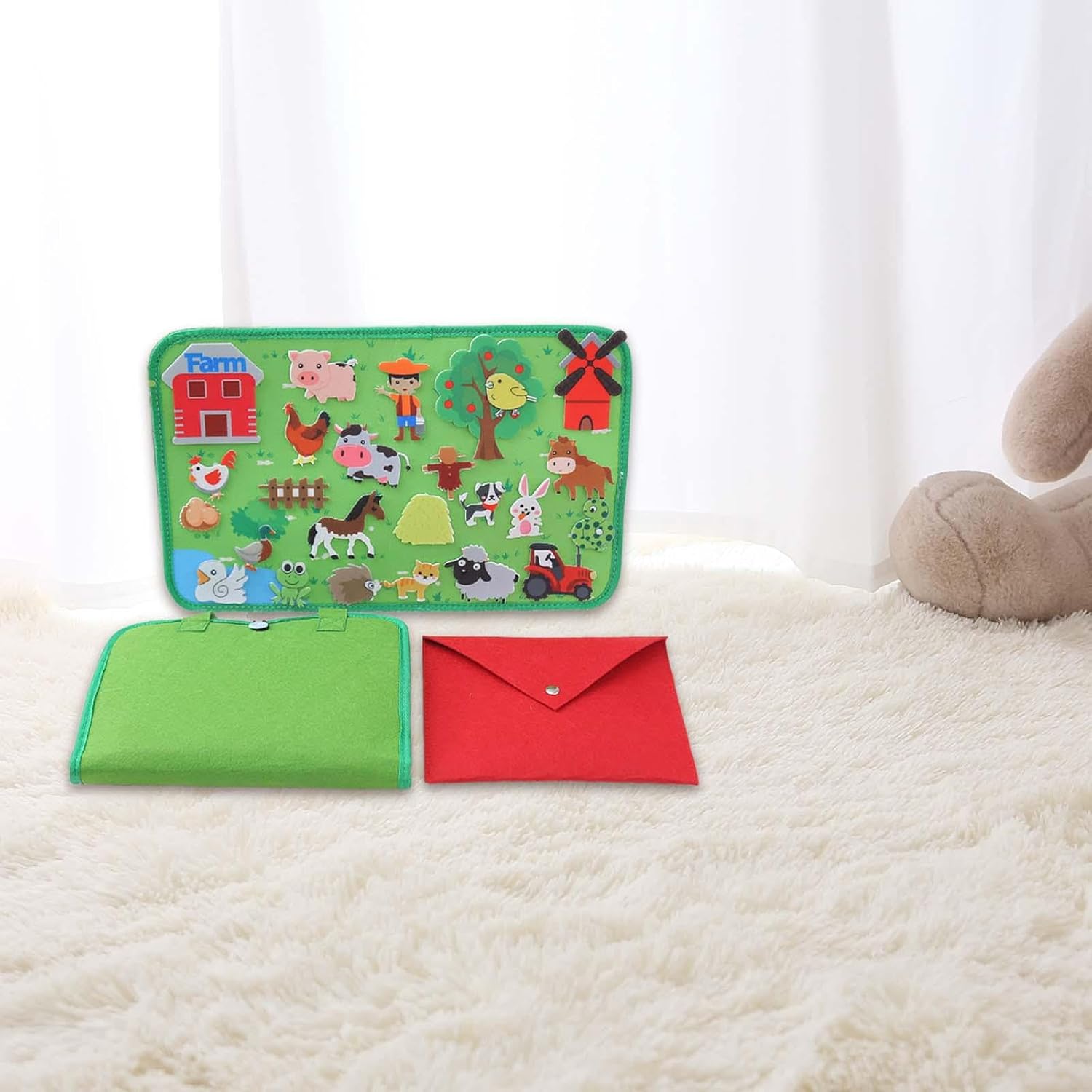 Conjunto de Placa Interativa para Estimular a Imaginação das Crianças, fazenda