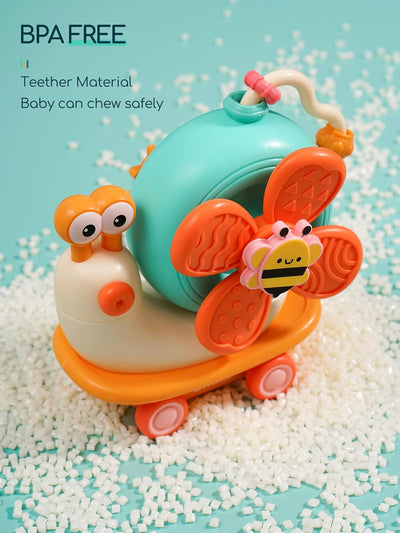 Fidtoy Suction Cup High Chair Toy for Babies – Montessori Sensory Spinner Toy for Mealtime & Travel