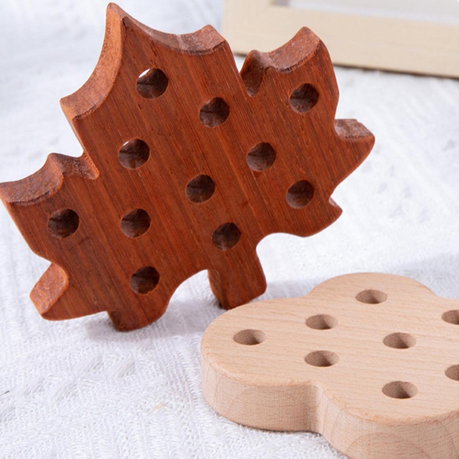 3 Pieces Wooden Lacing Threading Toys Montessori for Birthday Gift Style B