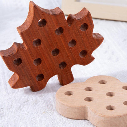 3 Pieces Wooden Lacing Threading Toys Montessori for Birthday Gift Style B