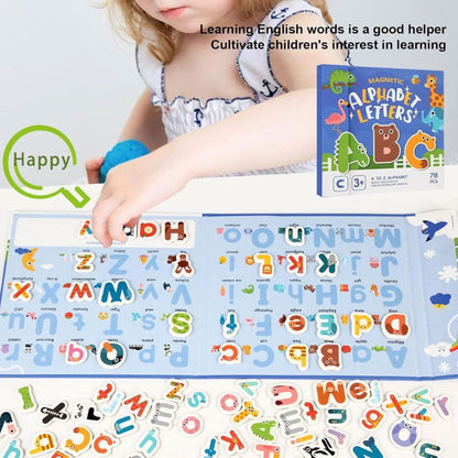Magnetic Alphabet Letters Learning Set with Animal ABC Board Book – Preschool Educational Toy for Kids 3+ – Magnetic ABCs for Toddlers, Montessori Learning Tool, Phonics & Spelling Practice