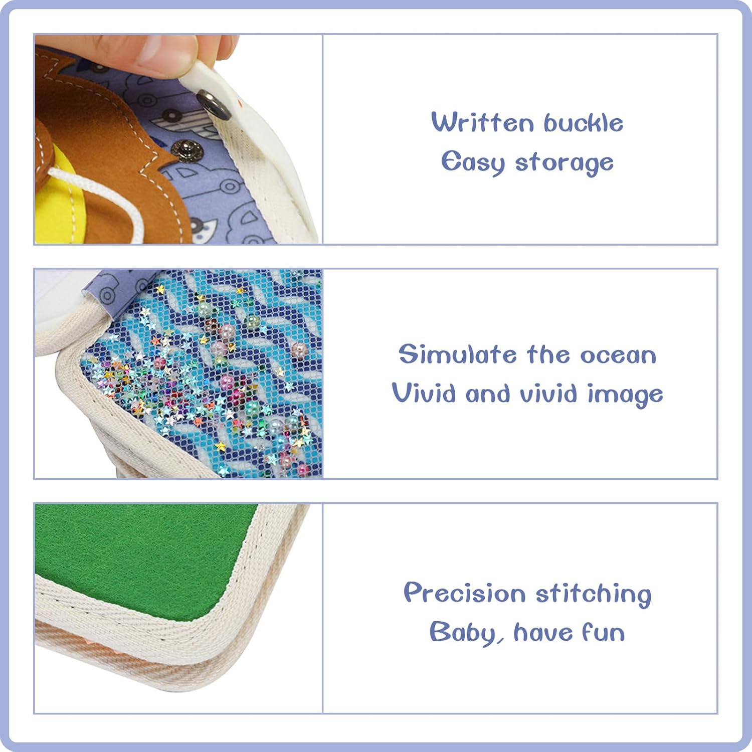 Activity Book, Generic Felt Book Children from 3 Years, Felt Book Montessori from 3 Years, Busy Book from 3 Years, Motor Skills Game for Travel, Preschool Children Learning Sensory Toy Busy Book