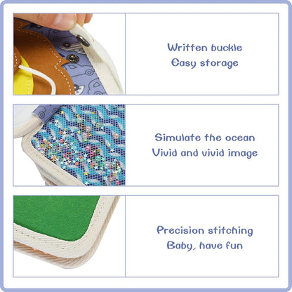 Activity Book, Generic Felt Book Children from 3 Years, Felt Book Montessori from 3 Years, Busy Book from 3 Years, Motor Skills Game for Travel, Preschool Children Learning Sensory Toy Busy Book