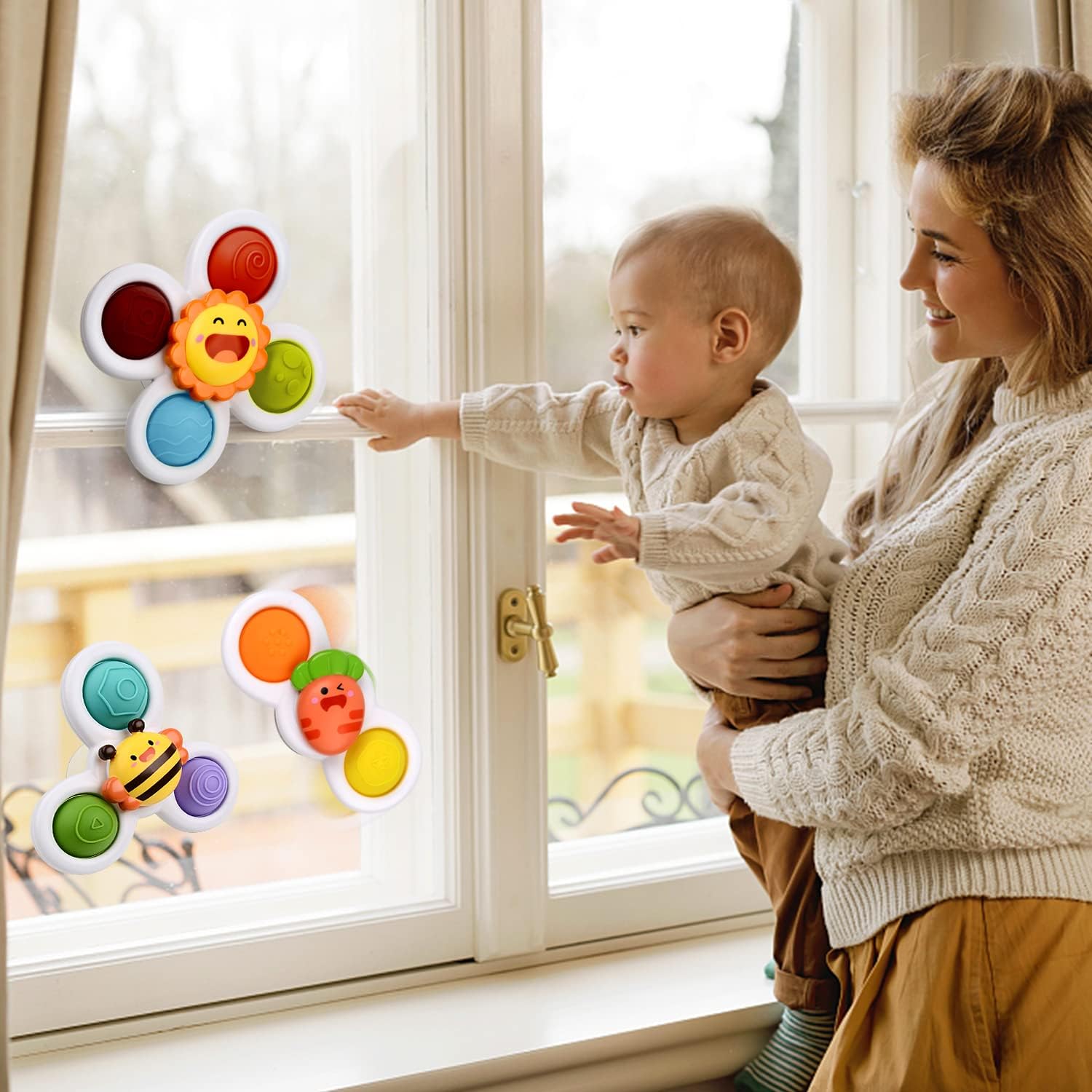 3 pièces Spinner à ventouse pour bébé