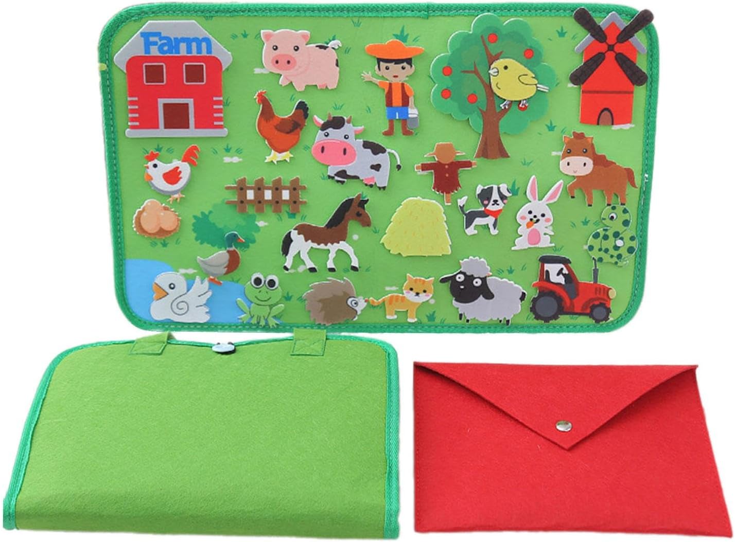 Conjunto de Placa Interativa para Estimular a Imaginação das Crianças, fazenda