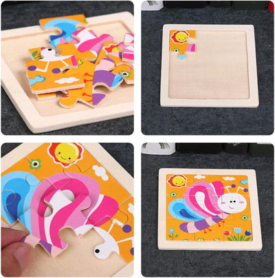 Fidtoy Puzzle en bois Montessori Insectes pour tout-petits – Jouet d'apprentissage éducatif pour les 3 ans et plus
