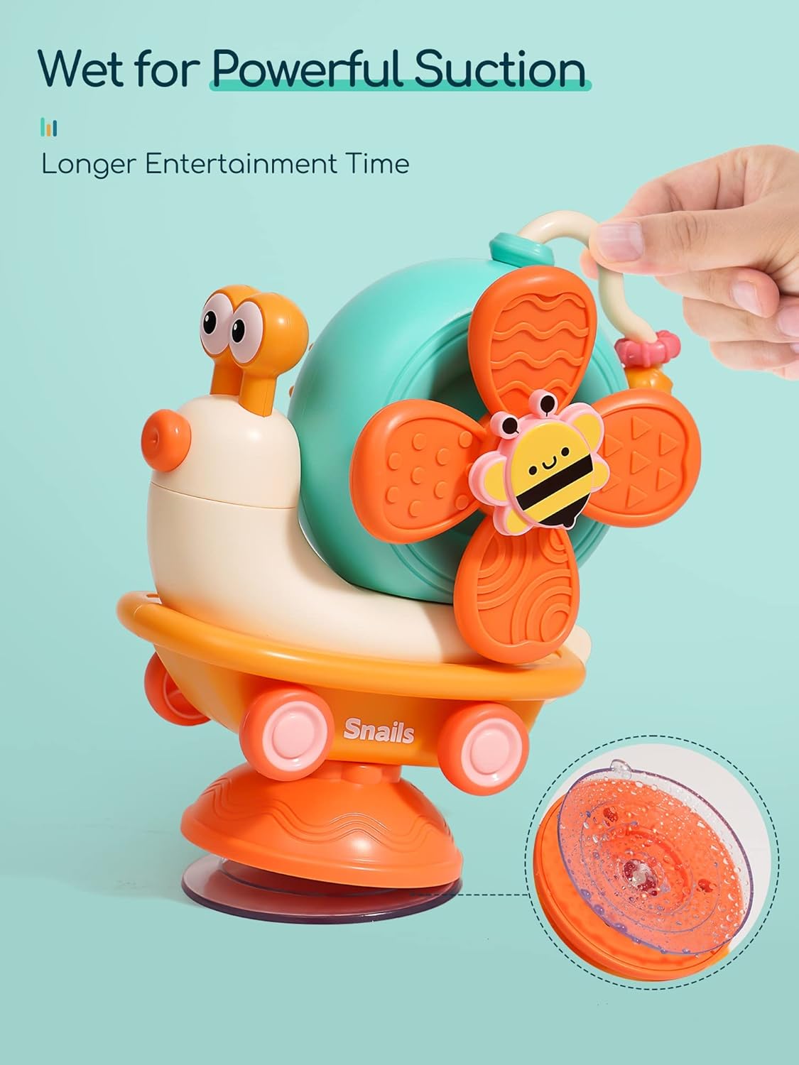 Fidtoy Suction Cup High Chair Toy for Babies – Montessori Sensory Spinner Toy for Mealtime & Travel