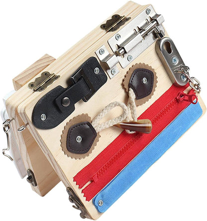 Toddler Busy Board Wooden Montessori Toys Busy Board Montessori Essential Educational Sensory Board Infant Activity Board Motor Skills Cognitive Learning Toys Felt Board Toys, Educational Toys for