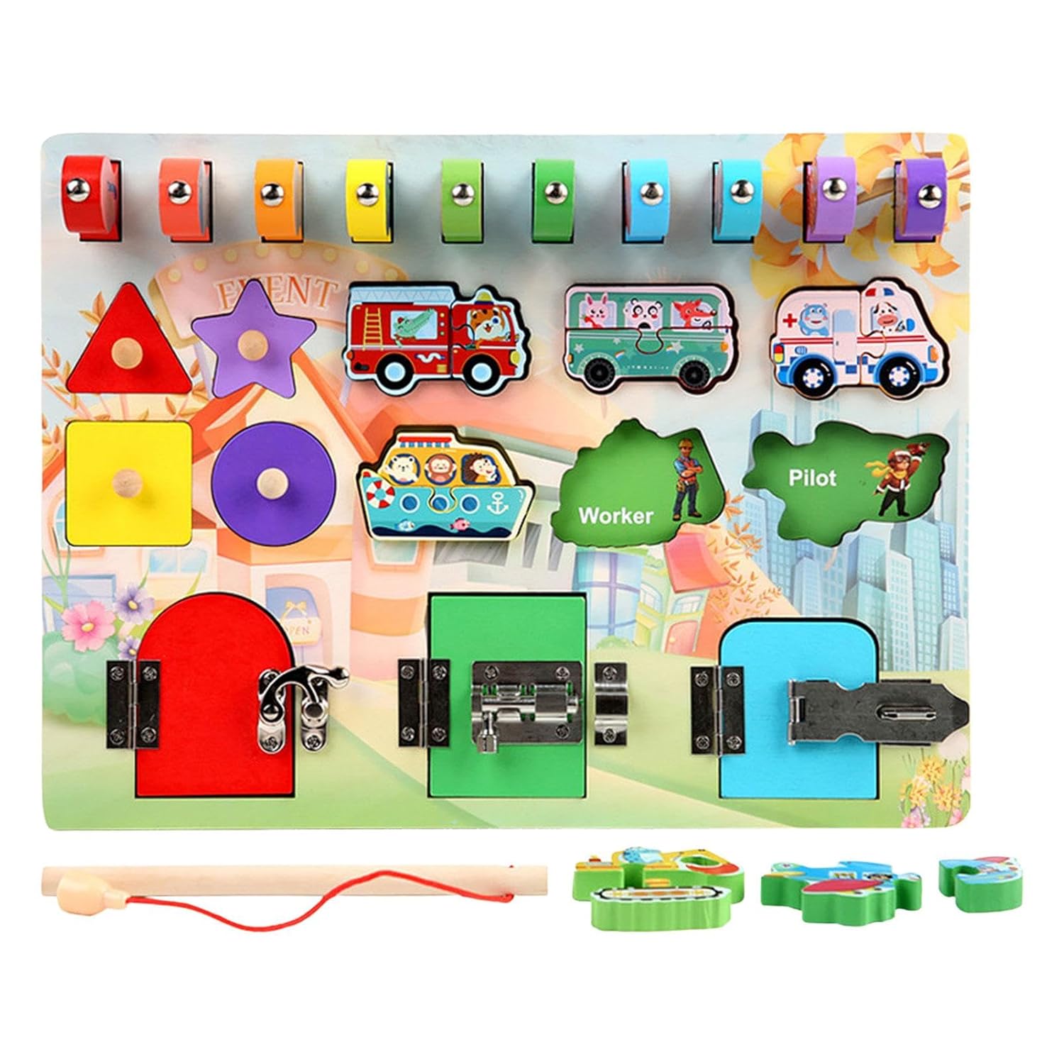 ATORSE Busy Boards Developmental Montessori Board for Preschool Activities Boy Girl