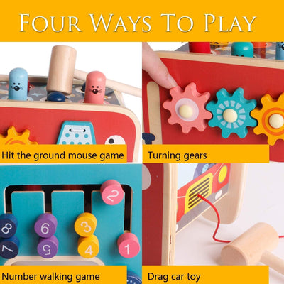 Fidtoy Banc à Marteler Montessori pour Tout-petits – Jouet Musical en Bois avec Marteau pour l'Éveil et la Motricité Fine