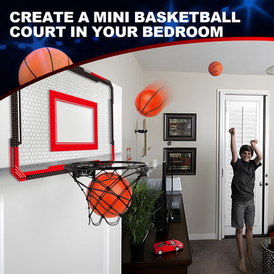 Fidtoy Indoor Mini Basketball Hoop Set with 4 Balls
