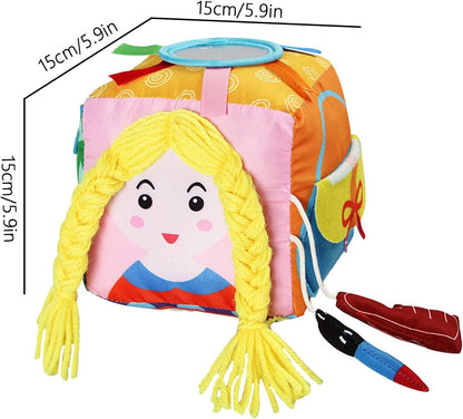 Brinquedo de caixa de tecido, brinquedos de aprendizagem para bebês de 6 a 12 meses - Caixa sensorial com brinquedos de atividades para bebês de animais de pelúcia - Brinquedos educativos para animais