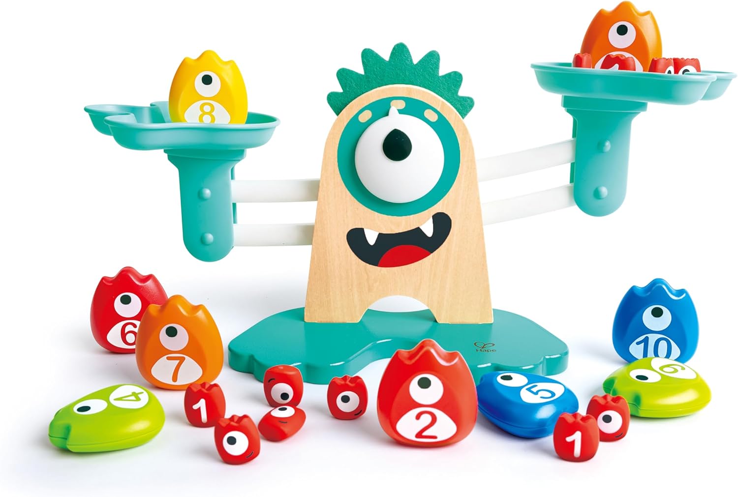 Juguete Fidtoy Monster Math Balance Scale para niños, juego de conteo