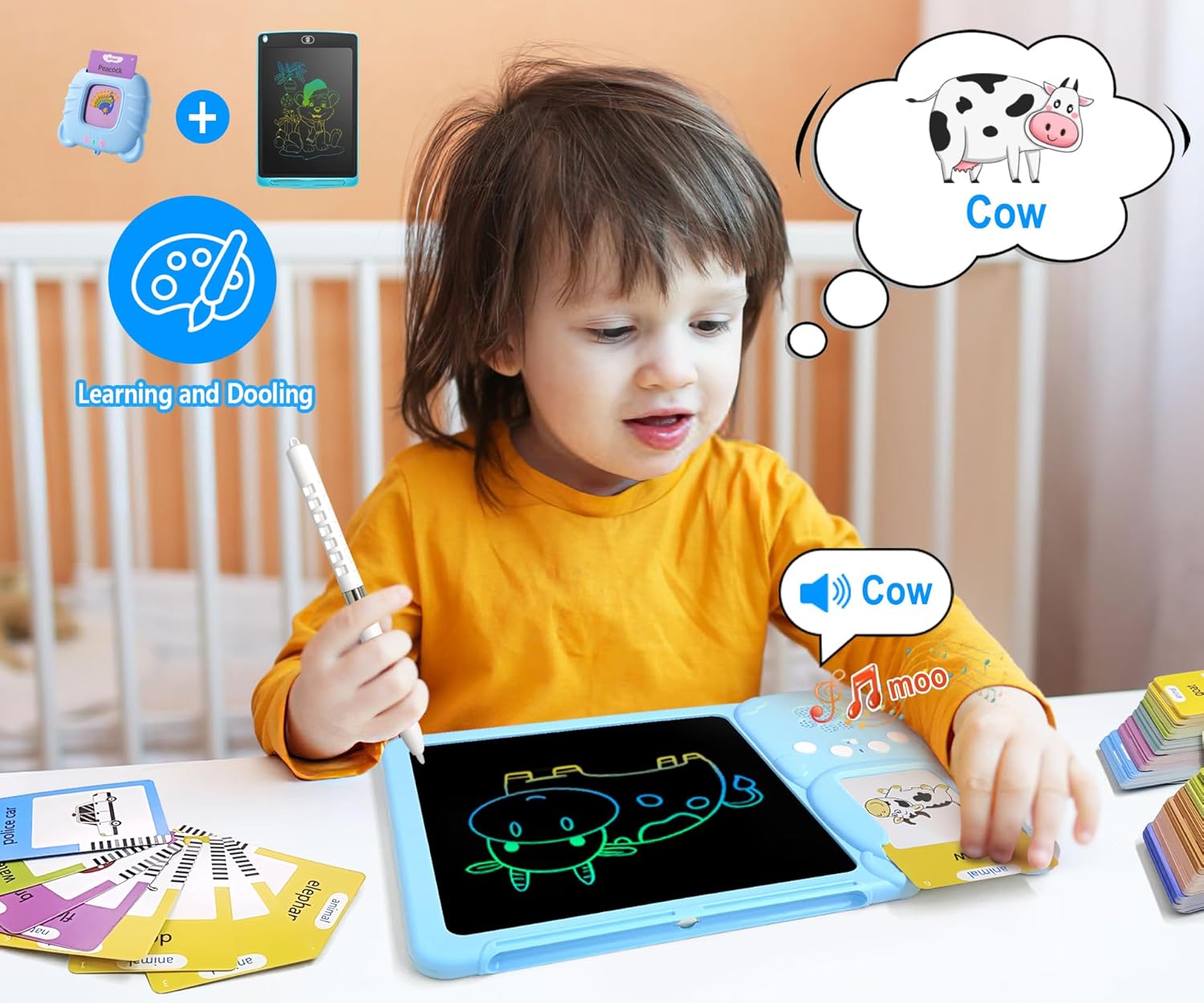 Fidtoy Tablet de Escritura y Voz – Aprendizaje Interactivo para Niños Pequeños 3+