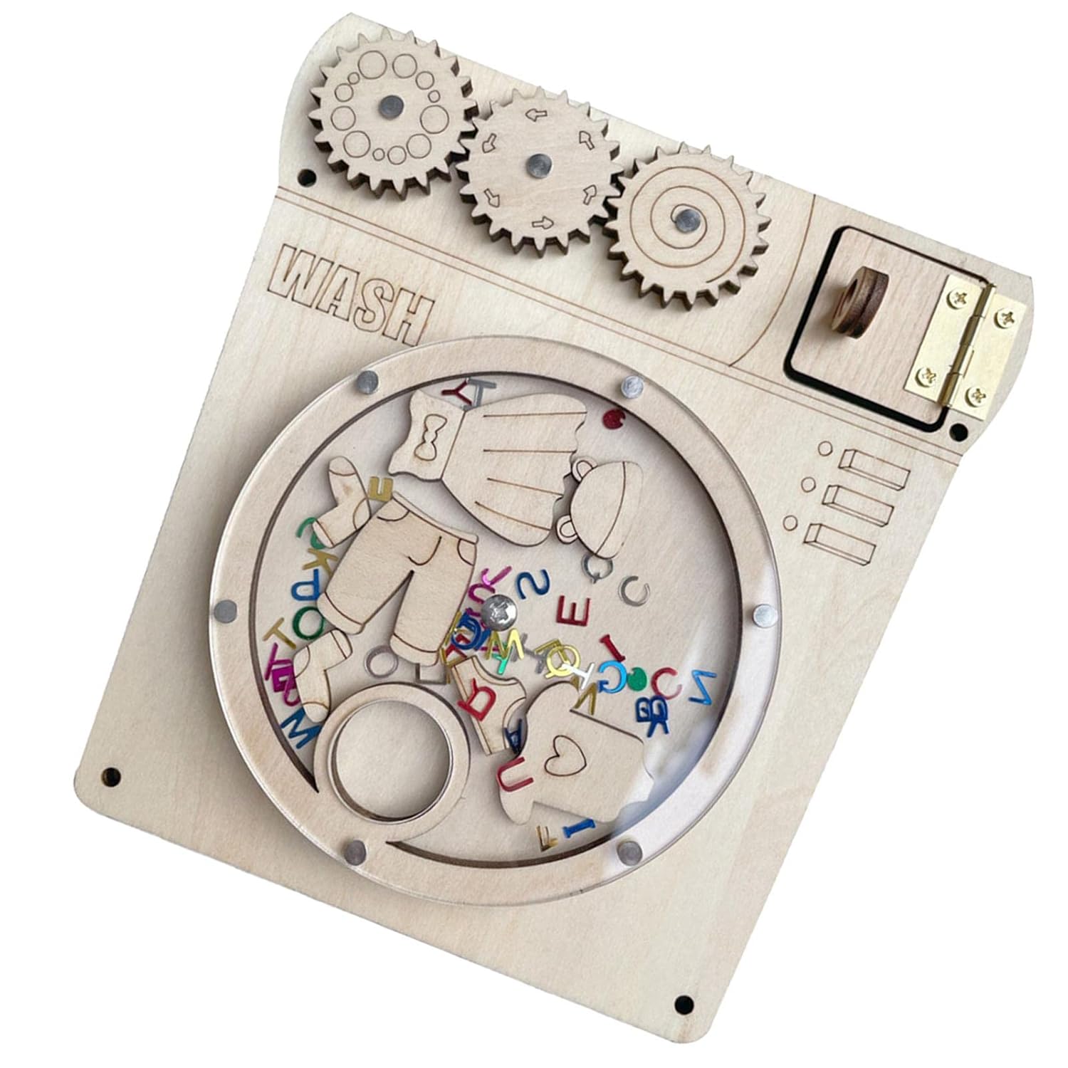 SECRET DESIRE Busy Board DIY Accessories Wooden Handicraft Toy Sensory Toy for Toddler Wash Machine Sequin|Developmental Baby Toys