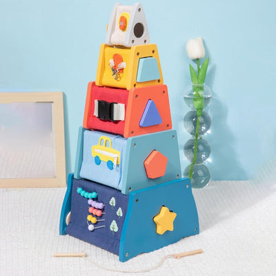 The Style Sutra Nesting Boxes Toy Birthday Gift Stacking Blocks for Kids Children Boys Girls|1 Stacking Toy Set| Wooden & Handcrafted Toys