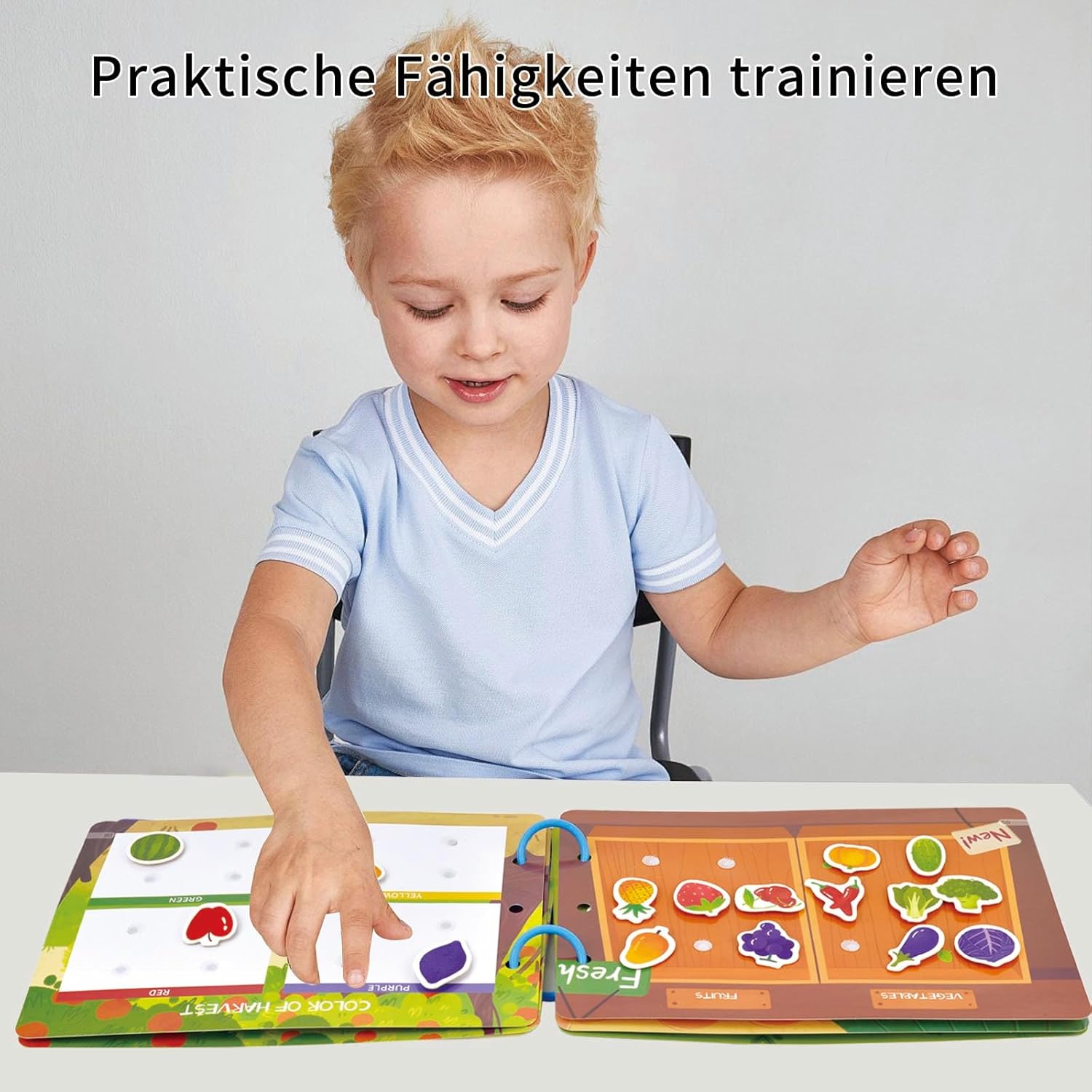 Montessori Toy 1 2 3 Years, Animal Busy Book, Games from 1 Year, Quiet Book from 1 Year, Busy Board, Fine Motor Skills, Gift 1-3 Years Children Boy Girl