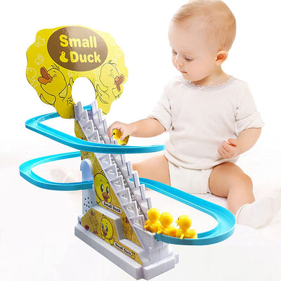 Fidtoy Climbing Duck Track Toy with Lights and Music for Toddlers