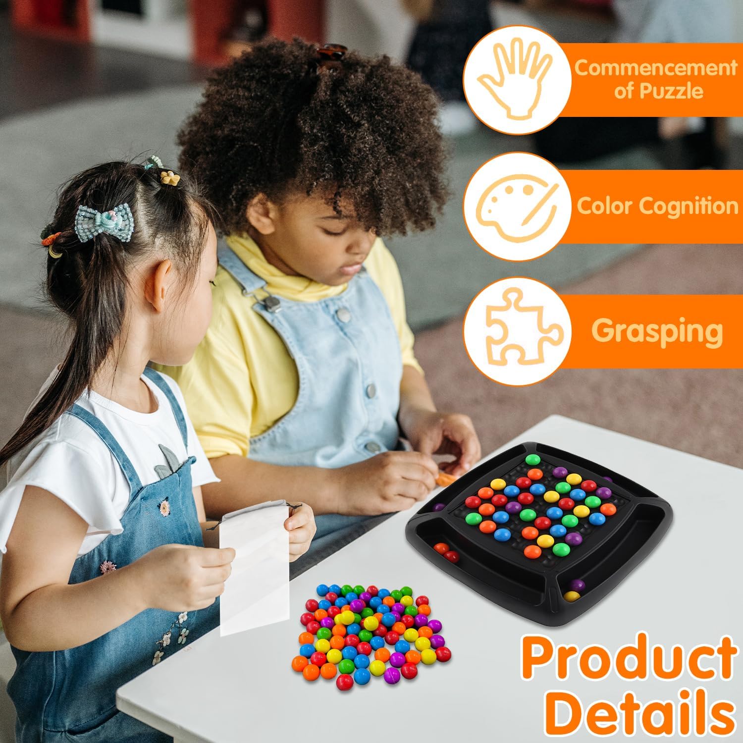 Fidtoy Rainbow Chessboard Ball Game for Kids and Family Play