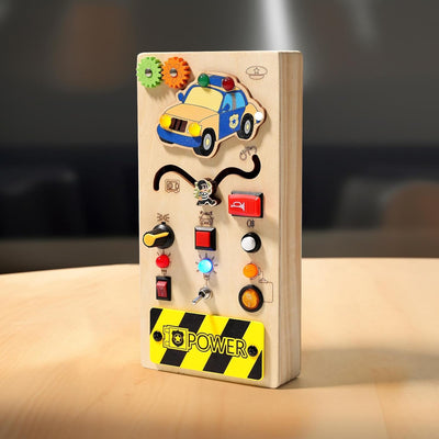 Fidtoy Montessori Tablero Sensorial Ocupado con Interruptor de Luz para Niños Pequeños Tablero de Interruptores LED Juguete Sensorial Habilidades Motoras Finas Aprendizaje Viaje Juguete Tranquilo Regalo Educativo