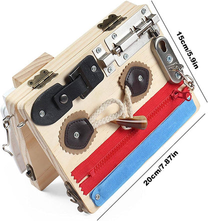 Toddler Busy Board Wooden Montessori Toys Busy Board Montessori Essential Educational Sensory Board Infant Activity Board Motor Skills Cognitive Learning Toys Felt Board Toys, Educational Toys for