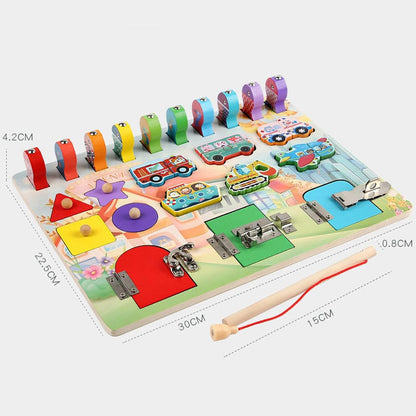 ATORSE Busy Boards Developmental Montessori Board for Preschool Activities Boy Girl