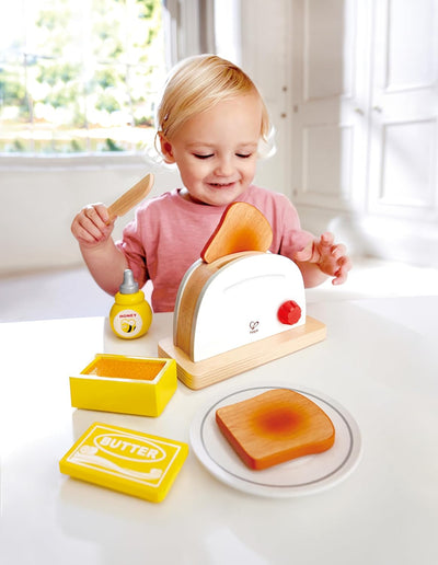 Fidtoy Wooden Pop Up Toaster Pretend Play Kitchen Toy Set