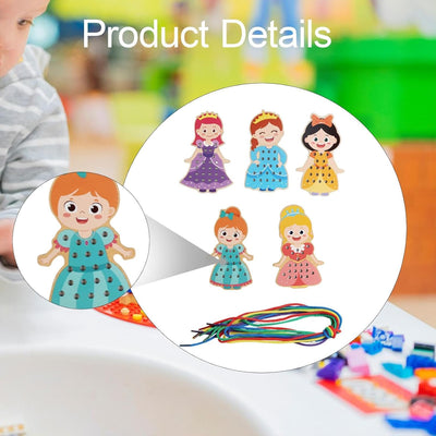 Lacing Cards for Preschoolers and Kids Motor Skills Toys Wooden Sewing Cards Style C|Other Educational Toys|Toys & Hobbies