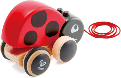Fidtoy Coccinelle à tirer, jouet de marche en bois pour enfant