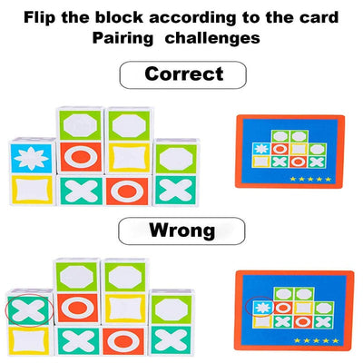 Fidtoy Puzzle Board Game for Kids Brain Development Matching Blocks Game for 3+ Year Olds Family Game Night Logic Thinking Training Toy