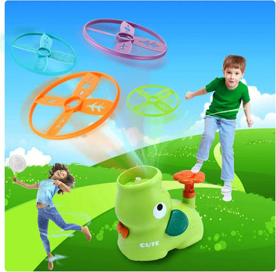 Fidtoy Whale Flying Disc Launcher Toy with Catch Nets