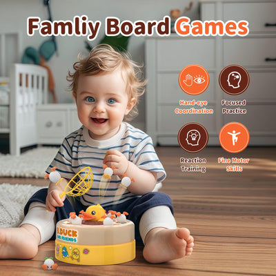 Fidtoy Duck Catching Game with Music Lights and Jumping Eggs