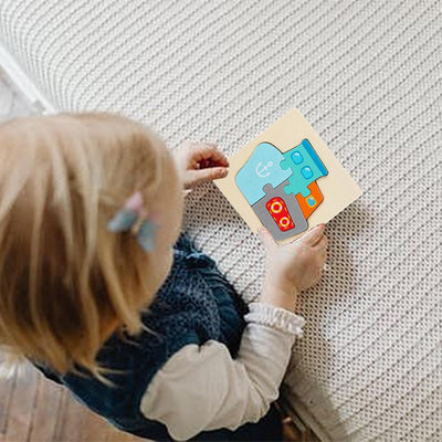Fidtoy Shape & Learn Wooden Puzzle for Toddlers Montessori Early Learning