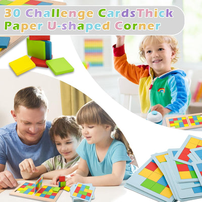 Fidtoy Colorful Rubik's Cube Battle Game for 2 Players Wooden Pattern Matching Puzzle Game
