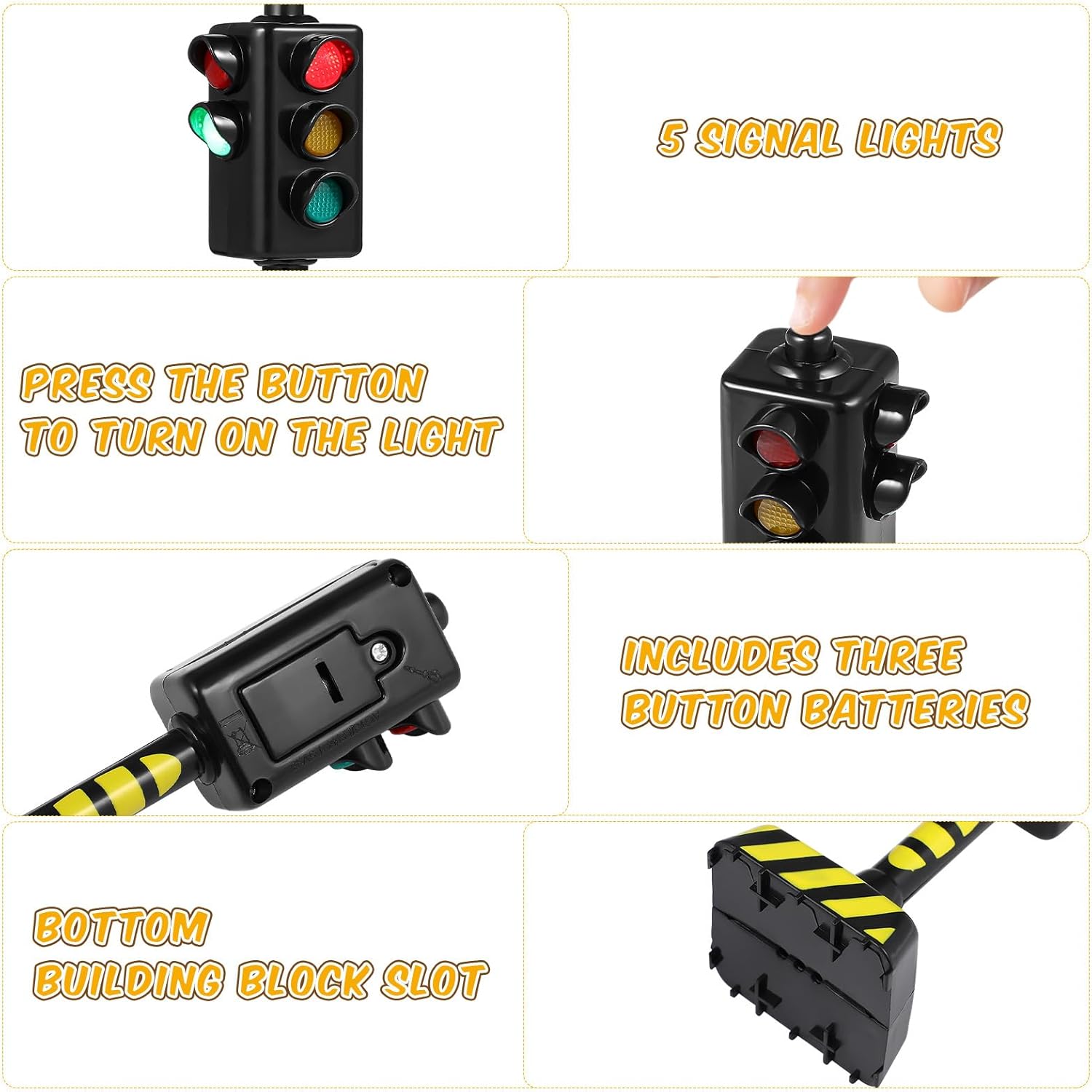 STOBOK 2Pcs Traffic Light Toy for Kids, Mini Traffic Signal Light Model, Realistic Road Scene for Children Learning Rules Educational Toy