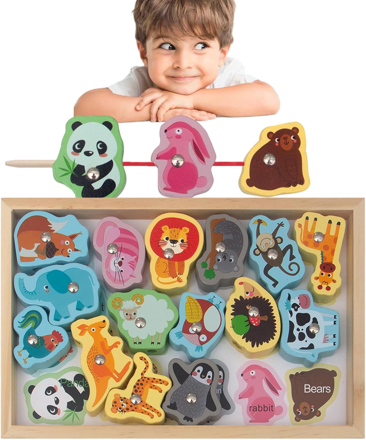 Wooden Fishing Game Toys,Safe and Harmless Magnetic 2-in-1 Fishing Game - Montessori Fishing Game No Sharp Edge Birthday Christmas Gift for Boys Girls Hiyoyo