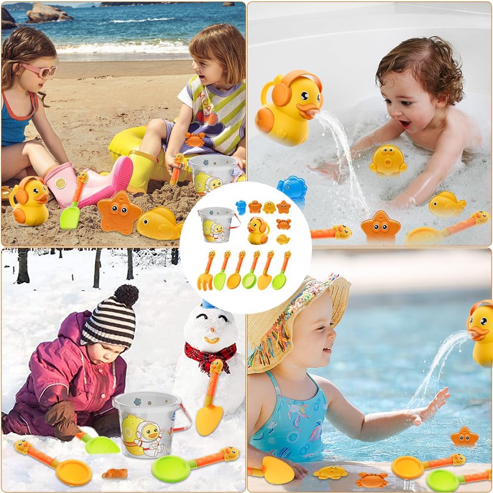Fidtoy Beach Toys Kit - Water Sand Game for Kids Outdoor Play & Montessori Learning
