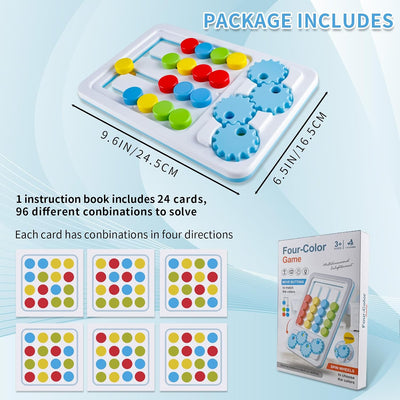 Juego de Lógica 2 en 1 de Engranajes con Patrón de Cuatro Colores - 006