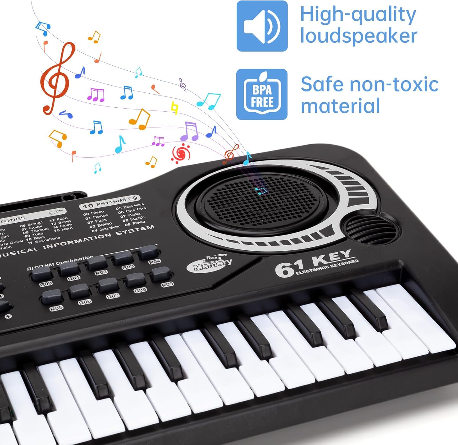 Fidtoy 61-Key Musical Piano Keyboard with Microphone for Kids Beginner Electronic Piano Toy