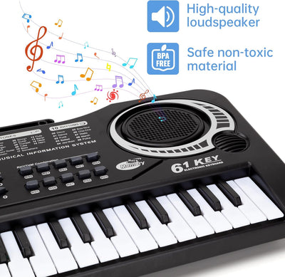 Fidtoy 61-Key Musical Piano Keyboard with Microphone for Kids Beginner Electronic Piano Toy