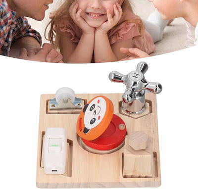Fidtoy Tableau d'Activités Montessori pour Tout-Petits, Planche Sensorielle en Bois, Tri de Formes, Jouet d'Apprentissage Motricité Fine, Puzzle Éducatif, Jouet Calme de Voyage