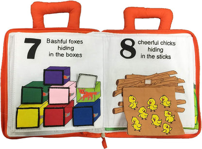 Child's Count and Seek First Counting Quiet Book by Pockets of Learning | Interactive Fabric Activity Busy Book for Toddlers and Children | Engaging Educational Toy for Kids Learning Adventure