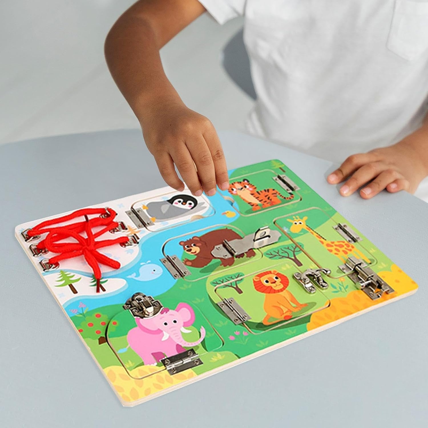 ATORSE™ Wood Busy Board Self Ability Educational Learning for Kids 2 3 4 5 Years Old Animal|Toys & Hobbies | Educational | Other Educational Toys