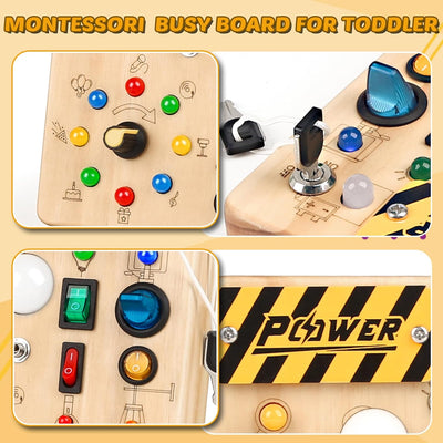 Tableau d'activités Montessori lumineux - Jouet d'apprentissage sensoriel pour tout-petits