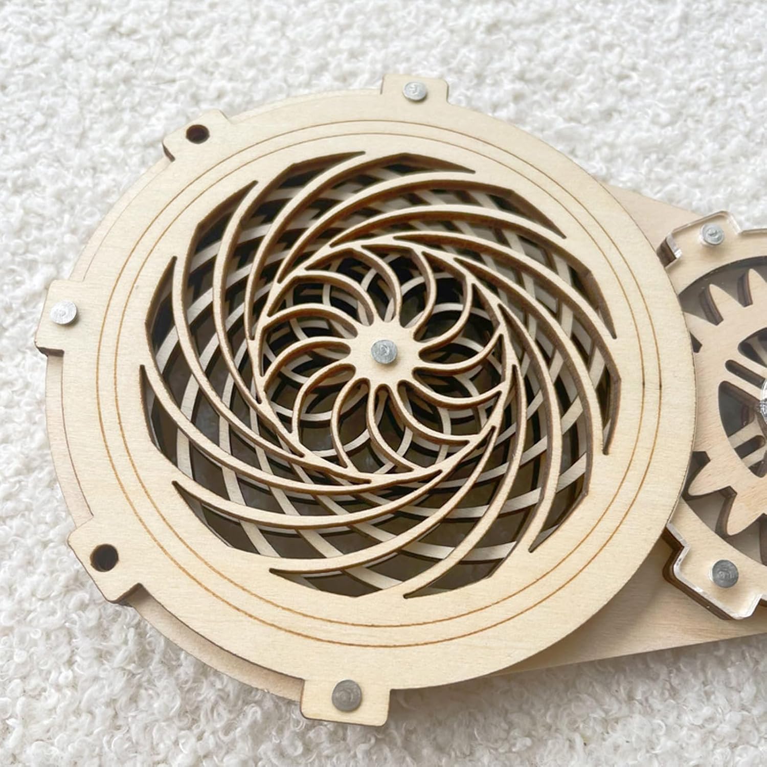 TARSHYRY DIY Wooden Hand Crank Gear Toy for Children Kids, Early Educational Puzzle Stimulate Imagination, Creative Wooden Model for Boys/Girls