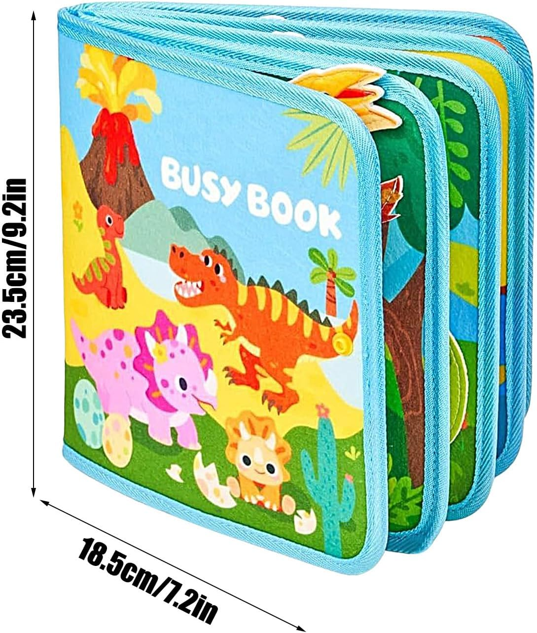 Livre d'activités Montessori Fidtoy Dinosaur Friends – Activité Montessori interactive pour les tout-petits de 2 à 5 ans