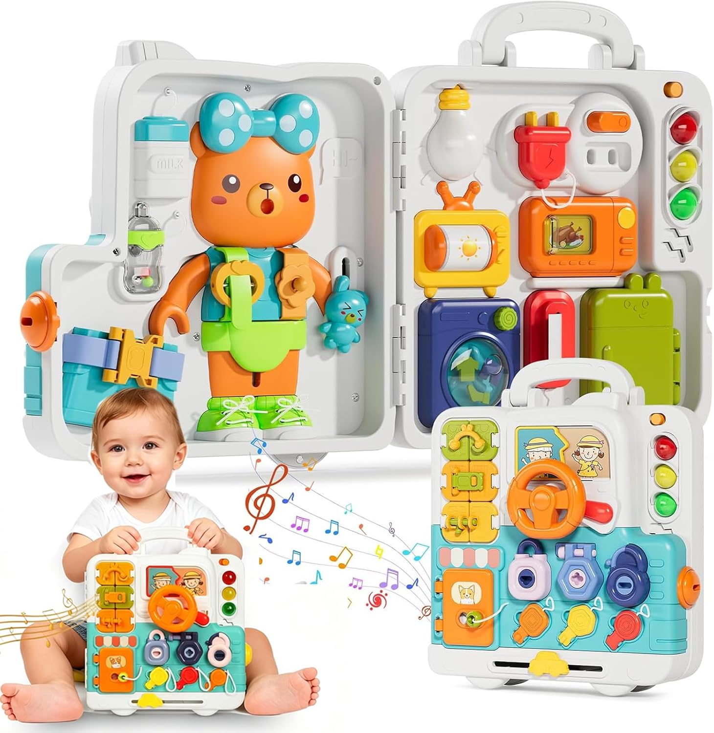 Fidtoy Mega Multi-activity Sensory Light and Sound Busy Kit for Babies Montessori Early Learning Play